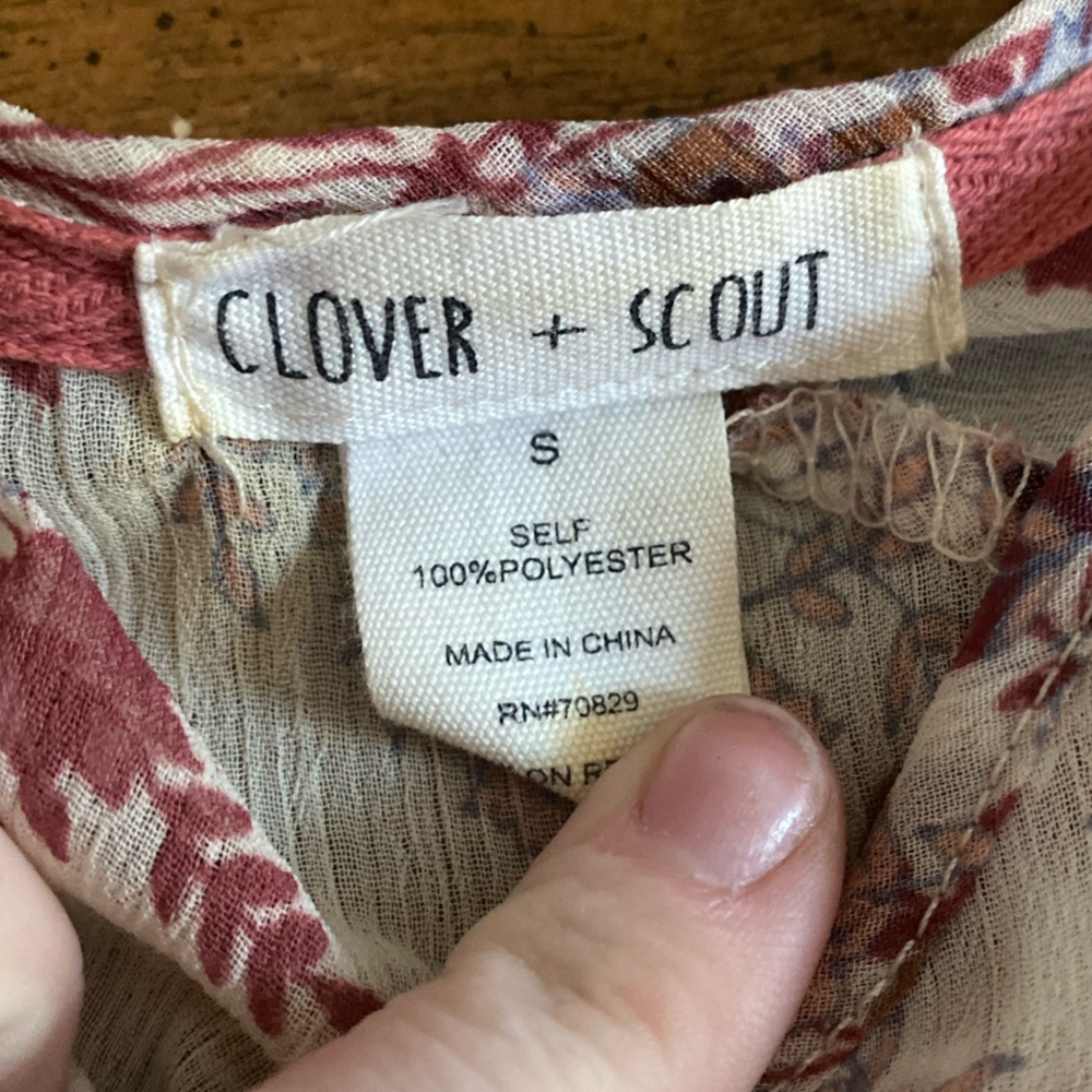 Clover + Scout Boho Multi Print Sheer Top w/ Flowy Sleeves - Very Cute, Girly - Picture 5 of 8